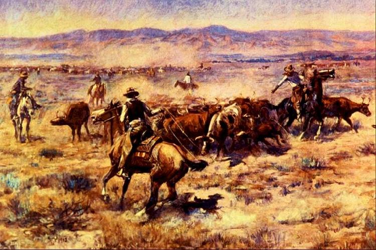 Charles M Russell The Round Up